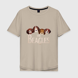 Футболка оверсайз мужская The Beagles, цвет: миндальный