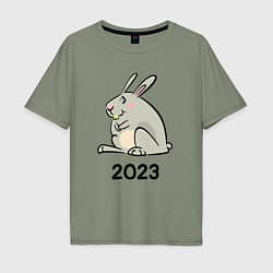 Футболка оверсайз мужская Большой кролик 2023, цвет: авокадо