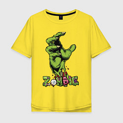 Мужская футболка оверсайз Zombie green hand