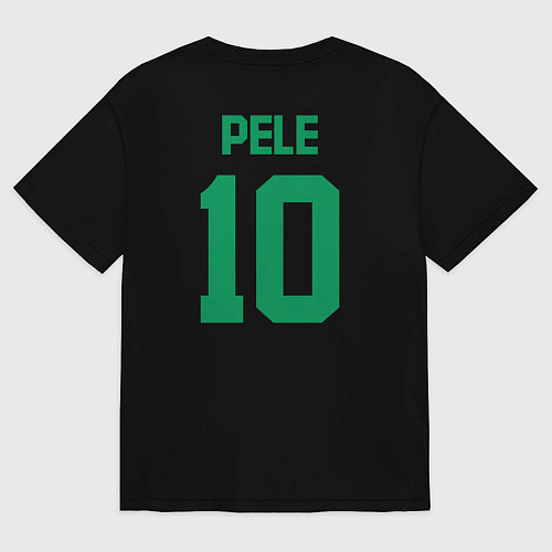Мужская футболка оверсайз Пеле ретро форма / Черный – фото 2