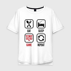 Футболка оверсайз мужская Eat - sleep - GTA - repeat, цвет: белый