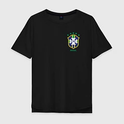 Футболка оверсайз мужская Сборная Бразилии, цвет: черный