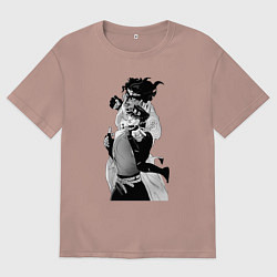 Футболка оверсайз мужская Джотаро и платиновая звезда, цвет: пыльно-розовый