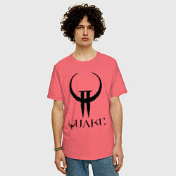 Футболка оверсайз мужская Quake II logo, цвет: коралловый — фото 2