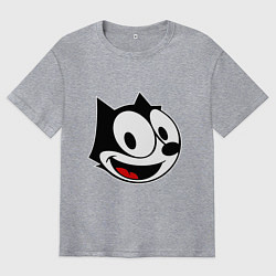 Футболка оверсайз мужская Cat Felix head, цвет: меланж