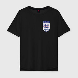 Футболка оверсайз мужская Сборная Англии логотип, цвет: черный