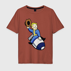 Футболка оверсайз мужская Vault boy - bomb rider, цвет: кирпичный