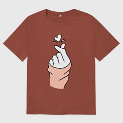 Футболка оверсайз мужская Hand click, цвет: кирпичный