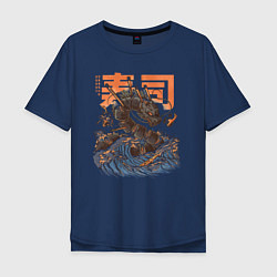Мужская футболка оверсайз Суши дракон Канагавы