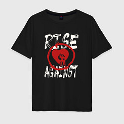 Футболка оверсайз мужская Rise against панк рок группа, цвет: черный