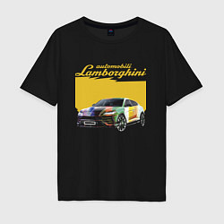 Футболка оверсайз мужская Lamborghini Urus - Italy, цвет: черный