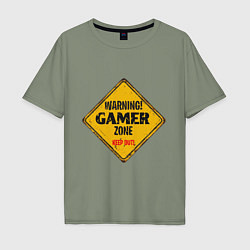 Футболка оверсайз мужская Gamer zone - keep out, цвет: авокадо