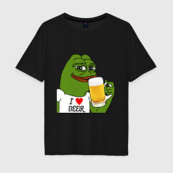 Футболка оверсайз мужская Drink Pepe, цвет: черный