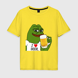 Футболка оверсайз мужская Drink Pepe, цвет: желтый