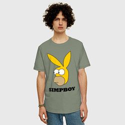 Футболка оверсайз мужская Simpboy - rabbit Homer, цвет: авокадо — фото 2