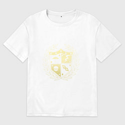 Футболка оверсайз мужская Академия Амбрелла - золотая эмблема, цвет: белый