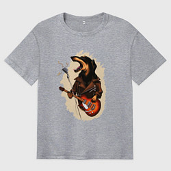 Мужская футболка оверсайз Такса рокер