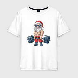 Мужская футболка оверсайз Санта силач