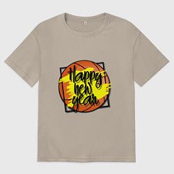 Мужская футболка оверсайз Баскетбольный новый год