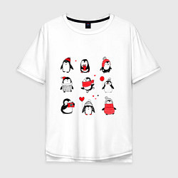 Мужская футболка оверсайз Positive penguins