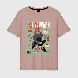 Мужская футболка оверсайз Пауэр из Chainsaw Man