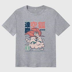 Футболка оверсайз мужская Японский ёкай Куко, цвет: меланж