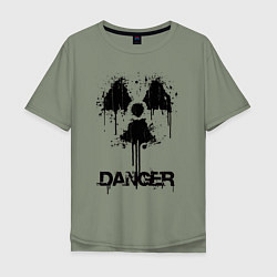 Мужская футболка оверсайз Danger radiation symbol