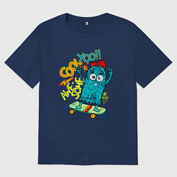 Мужская футболка оверсайз Монстр на скейте