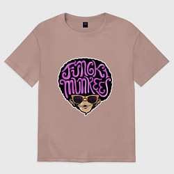Футболка оверсайз мужская Funky monkey, цвет: пыльно-розовый