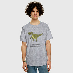 Футболка оверсайз мужская Динозавр тираннозавр Ванязавр, цвет: меланж — фото 2
