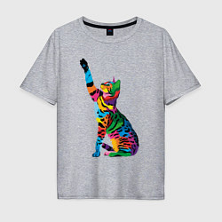 Мужская футболка оверсайз Бенгальская кошка