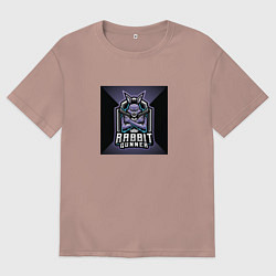 Футболка оверсайз мужская Кролик стрелок, цвет: пыльно-розовый