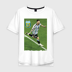 Мужская футболка оверсайз Argentina - Lionel Messi - world champion