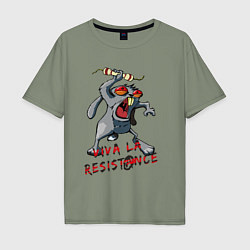 Футболка оверсайз мужская La resistance, цвет: авокадо