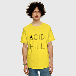 Футболка оверсайз мужская Acid hill black, цвет: желтый — фото 2