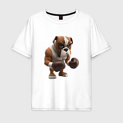 Мужская футболка оверсайз Собака чемпион по боксу