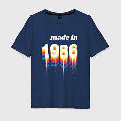 Футболка оверсайз мужская Made in 1986 liquid art, цвет: тёмно-синий