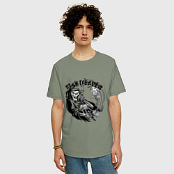 Футболка оверсайз мужская Fish reaper, цвет: авокадо — фото 2