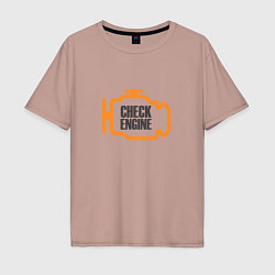 Мужская футболка оверсайз Check engine