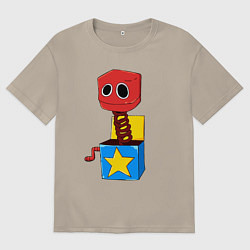 Футболка оверсайз мужская Бокси Бу Поппи Плейтайм, цвет: миндальный