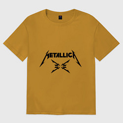Футболка оверсайз мужская Metallica, цвет: горчичный