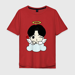 Мужская футболка оверсайз Jin - ангелочек из бтс