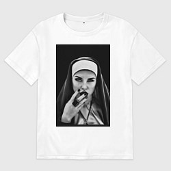 Футболка оверсайз мужская Готическая монахиня, цвет: белый