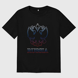 Мужская футболка оверсайз Герб России - триколор