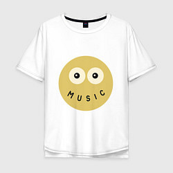 Мужская футболка оверсайз Music smile