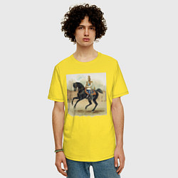 Футболка оверсайз мужская Николай II на коне на дворцовой площади, цвет: желтый — фото 2