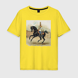 Мужская футболка оверсайз Николай II на коне на дворцовой площади