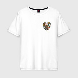 Мужская футболка оверсайз Сердце мишки-самурая