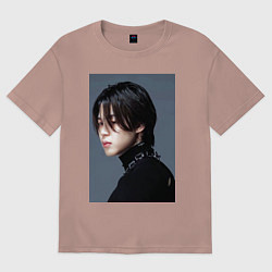 Футболка оверсайз мужская Dark side Jimin, цвет: пыльно-розовый