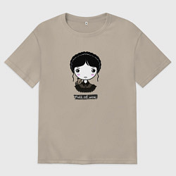 Футболка оверсайз мужская Полна беды Уэнсдэй, цвет: миндальный